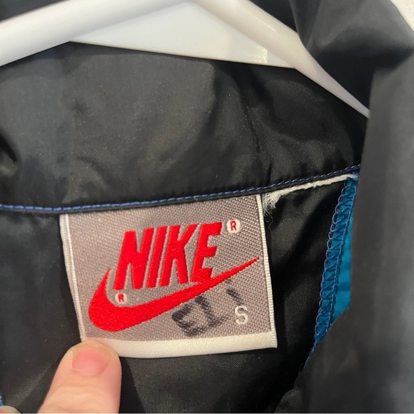 Vintage Nike blue black teal color block windbreaker zip up size small - Picture 13 of 13